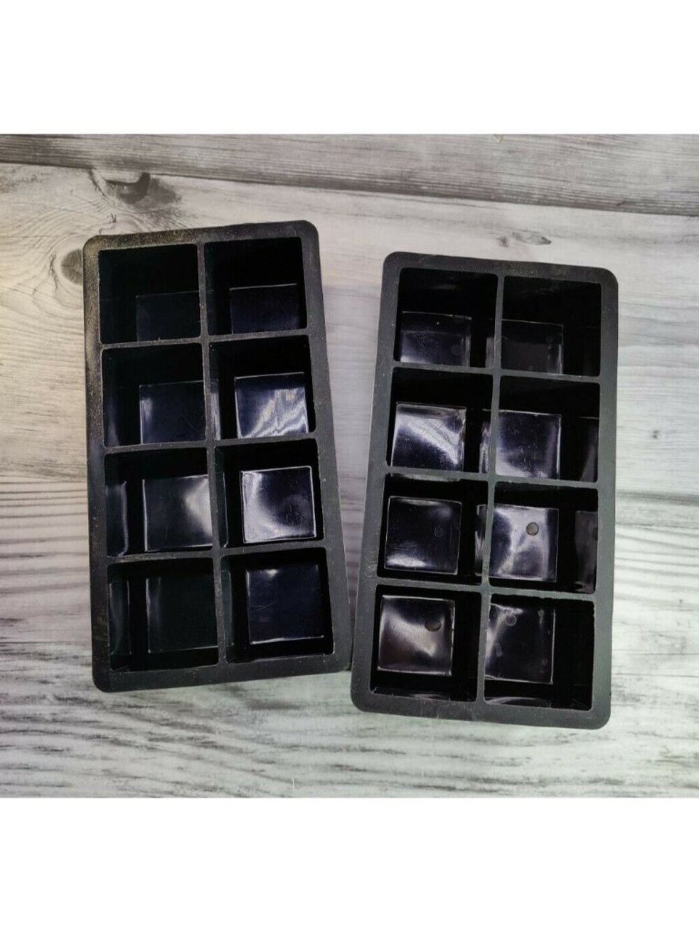 2 Pack Large Silicone Ice Cube Trays, 2-Inch Cubes - Whiskey & Cocktails, Black - Picture 4 of 9
